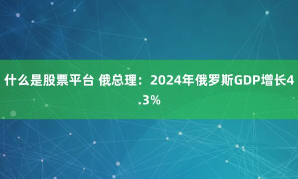 什么是股票平台 俄总理：2024年俄罗斯GDP增长4.3%