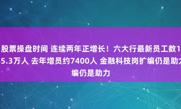 股票操盘时间 连续两年正增长！六大行最新员工数185.3万人 去年增员约7400人 金融科技岗扩编仍是助力