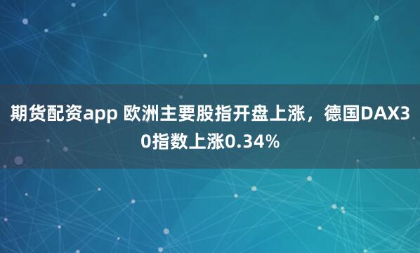 期货配资app 欧洲主要股指开盘上涨，德国DAX30指数上涨0.34%