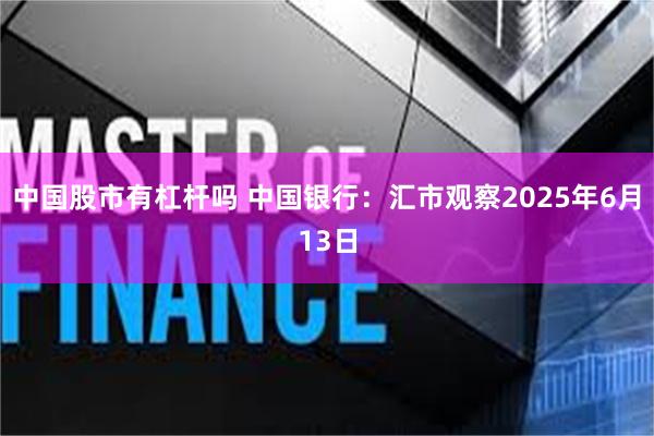 中国股市有杠杆吗 中国银行：汇市观察2025年6月13日