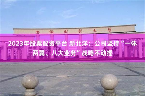 2023年股票配资平台 新北洋：公司坚持“一体两翼、八大业务”战略不动摇